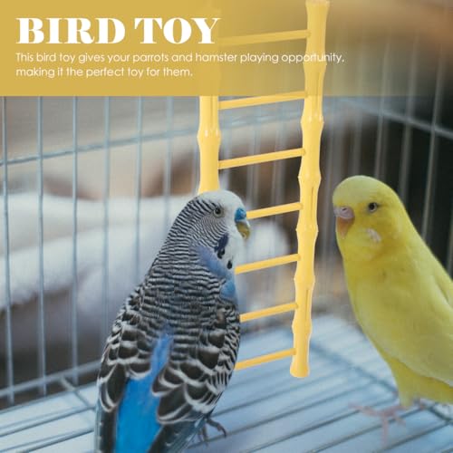 Yardwe Hanging Bird Ladder Toy for Parrots Hamsters Climbing Toy for Bird Cages Promotes Play Exercise Dimensions for Parakeets Pets