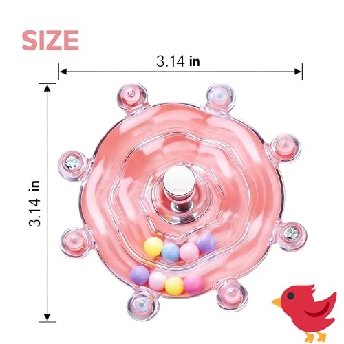 Spinning Bird-Toys Bird Cage Toys & Bird Perch Parrot-Parakeet Budgie Cockatiel Conure Macaw Chicken Parrot Enrichment Cage Accessories Small Animal Chewing Toy (Pink Wheel) - color: Pink Wheel