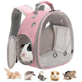 Guinea Pig Carrier, Clear Bubble Window for Guinea Pig, Bunny Rat Bird (Pink, Backpack) - color: Pink