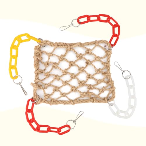 Hypeety Hanging Hemp Rope Hammock Swing for Bird Parrot Cockatoo Budgies Parakeet Cockatiel Lovebirds Cage Perch Swinging Training Toys - color: Rope Hammock