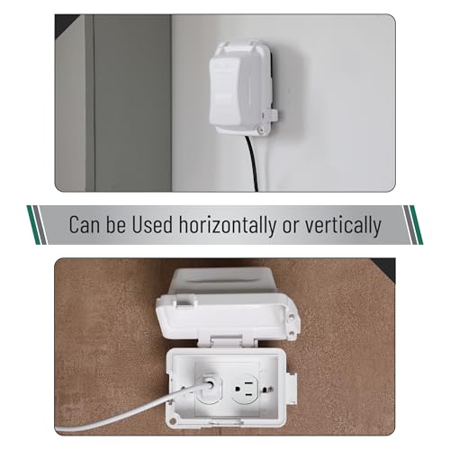 Bates Choice Weatherproof Electrical Outlet Cover, 1-Gang, White Plastic Outdoor Outlet Cover, Plug-In, 120 Volts AC, Compatible with All Devices - color: White, size: 1 Pack