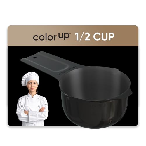 Color Up ½ Cup Measuring Cup (120 ml) – Premium Black Stainless Steel, Accurate for Wet & Dry Ingredients, Embossed Markings, Easy-Pour Spouts, Dishwasher-Safe, Kitchen Essential - size: 1/2 Cup (120 ml) Black