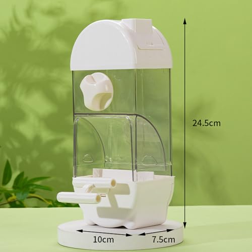 Fockety Bird Feeder, 800ml Transparent Feeder No Mess Feeding Semi Enclosed Easy Top Fill Hanging Bird Feeding Box with Tray Anti Scatter Design for Parakeets Cockatiels