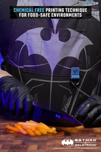 Dalstrong Chef's Apron - Batman™ Edition - Premium 100% Breathable Cotton - 2x Deep Chest Pockets - Neck & Waist Strap - color: Black