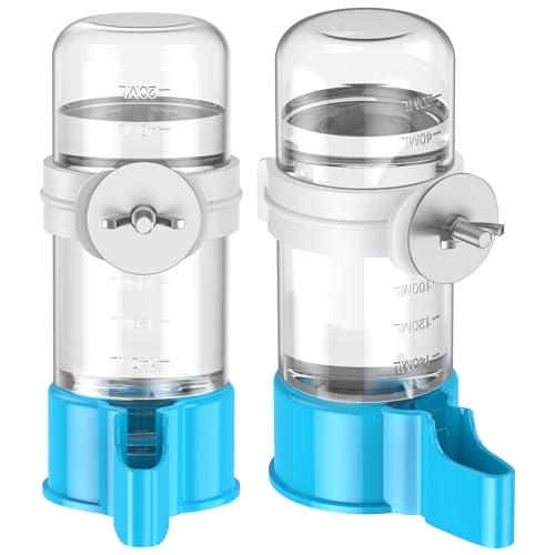 Pawfly 2 Pcs Bird Water Dispenser, Automatic Bird Water Feeder, Plastic Bird Cage Water Dispenser, Blue Parrot Waterer for Parakeet Cockatiel Budgie Lovebirds (Not Fit for Food Feeding) - color: Blue, size: 2 PC