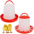 winemana Chick Feeder and Waterer Set – 1 LB + 1 L Hanging Plastic Containers for Outdoor Baby Chicks Small Poultry Drinkers Feeders