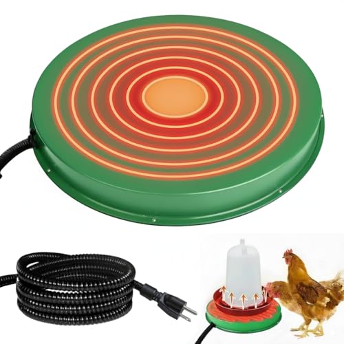 Chicken Water Heater Base 2 Pack, 125W Freeze Protection for Poultry | Two thermostatic heating bases prevent frozen water, fit 1-5 gallon metal or plastic chicken waterers for winter coops - size: 2 PACK