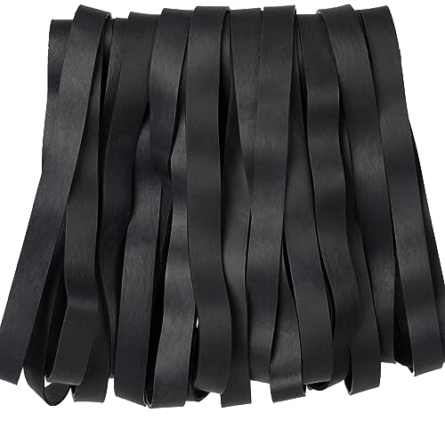 AIWOQI Rubber Bands Long Size 107 Heavy Duty Big Wide Rubber Band 30pcs | Elastic Bands for Office Supply Trash Can File Folders Litter Box Rubber Bands Black - color: Black