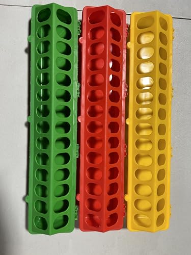Flip Top Poultry Quail Pheasant Feeder Trough Large Baby Chick Plastic Feeder No Waste Spill Proof for Birds (Green) - color: Green