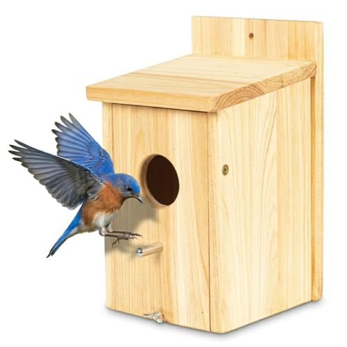 Wooden Bird Houses for Outside Birdhouses Nest Bluebird House for Cardinals Finch Wren Swallow for Garden Viewing 1A# - size: 5inch×5inch×9inch