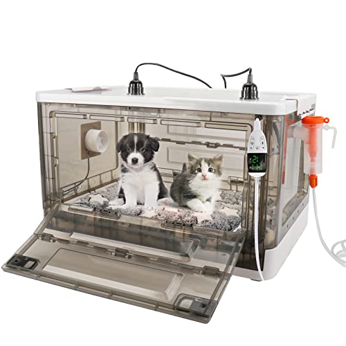 Puppy Incubator with Heating - Puppy Incubator,Fan Ventilation Circulation Design,Kitten Incubator,Incubator for Puppies with Puppy Heating Mat (85L) - size: 23.0"L x 17.0"W x 14.0"H