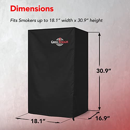 Heavy Duty Smoker Cover, Adjustable Straps, 30 Inch Black | Waterproof, Weather Resistant, UV & Fade Resistant, Heavy Duty Protection, Adjustable Straps, Outdoor Grill Cover, Secure Fit - color: Black, size: 18''L x 17''W x 39''H