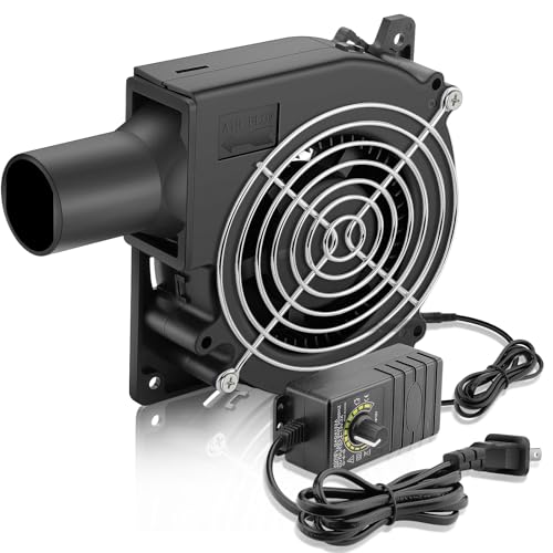 120mm Squirrel Cage 12V Electric Blower Fan with Speed Controller | Adjustable air blower, Replacement fan for BBQ Smoker, Charcoal Starter, Wood Stove Bellow & Inflatable Equipment Ventilation