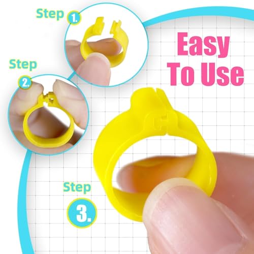 100PCS/Bag 8MM Plastic Pigeon Bands Rings, 001-100 Numbered Plastic Pigeon Bird Leg Bands Rings with Number(Yellow)