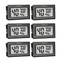 Humidity Meter Hygrometer Room Thermometer Indoor Digital Temperature and Humidity Monitor Mini Hygrometer Thermometer for House Office Home Garden and Cellar, 6 Pack - style: Style B-Black-6pcs
