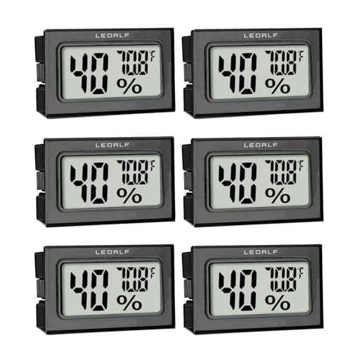 Humidity Meter Hygrometer Room Thermometer Indoor Digital Temperature and Humidity Monitor Mini Hygrometer Thermometer for House Office Home Garden and Cellar, 6 Pack - style: Style B-Black-6pcs