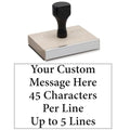 Infusion Custom Text Traditional Wood Stamp with Plastic Handle, 2" x 3" - size: 2" x 3"