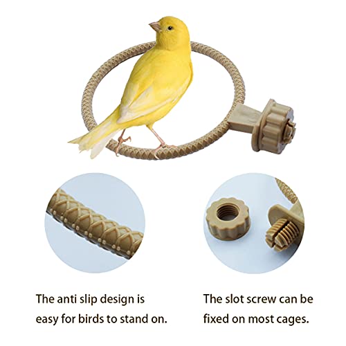 FOIBURELY 2 Ring Plastic Stand Perches Holders Canary Finch Budgie Bird Cage Universal Plastic Stand Perches Holders（4.6 Inches）