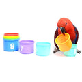 Hypeety Pet Bird Parrot Educational Stacking Cup Treat Toy Colorful Training Toy Intelligence Development Playing Training Toy for Macaw Budgies Parakeet Cockatoo - color: Stacking Cups