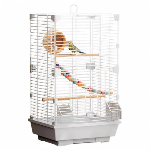 Basic Bird Cage, 24.8inch Parrot Cage (24.8" x 14.6" x 11"),Bird Cage with Ladder, Horizontal Bar, 2 Feeders, and Swing