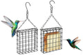Suet Feeder for Outdoor Garden Yard Patio Hanging Metal Suet Cake Holder Squirrel Proof Weatherproof Bird Parrot Feeders Single Suet Cage for Wild Birds Woodpecker Hummingbird - style: Without Roof Top