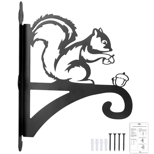 ATKKE Hanging Plant Bracket Hangers Indoor Iron Wall Mount,11” Squirrel Silhouette Ornamental Iron Hangers Hookers for Flower Pot Lantern Bird Feeder Wind Chimes - size: Squirrel