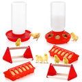 Chicken Feeder and Waterer Set, Chick Starter Kit with Chick Perch