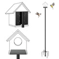Bird Feeder Pole for Outdoors - 68in Adjustable Heavy-Duty Bluebird House Support Rod with Stable 5 Prong Base, Easy to Assemble Garden Nest Feeding Stand Post - style: 68in