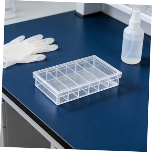 Healifty Acrylic Incubation Tray with Lid, 6-Compartment Laboratory Specimen Box 6.6x3.8 for Fish Hatching and Experiment Observation