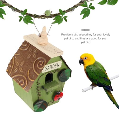Hanging Bird House Wooden Bird Shelter for Outdoor Decor Small House for Balcony Garden Porch Houses for Outside Hanging 8.66 X 5.90 X 4.33 in