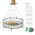 Bird Seed Catcher Tray for Outdoor Hanging Feeders, 24" Large Upgraded Anti-Flip Feeder Tray with Complete Accessories, 4" Deep Windproof Platform to Catch Dropped Seeds, Fits Most Bird Feeders - size: 24 Inch - 1 Pack