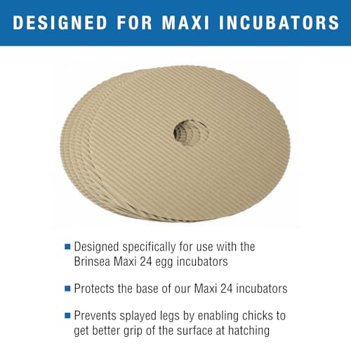 Brinsea Cardboard Hatching Mat for Maxi Egg Incubators, Pack of 6 | Authentic Brinsea Maxi 24 Incubators liner; textured, disposable floor covering helps chicks grip safely during hatching - size: Maxi, 24 Eggs