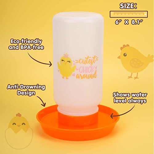 TGEYD Chick Feeder and Waterer Set – Automatic 1L Chicken Feeder and Waterer for Baby Chicks, Ducks, and Quail – Brooder Starter Kit & Chicken Coop Accessories