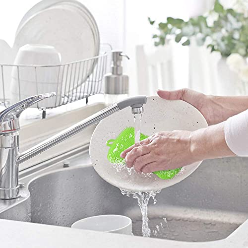3PCS Silicone Dish Sponges, Multi-Purpose Kitchen Gadget Brush | Silicone Dish Sponges,Multi-Purpose and Efficient Sponge Kitchen Gadgets Sponges,,Especial Delicate Kitchen Sponge Brush