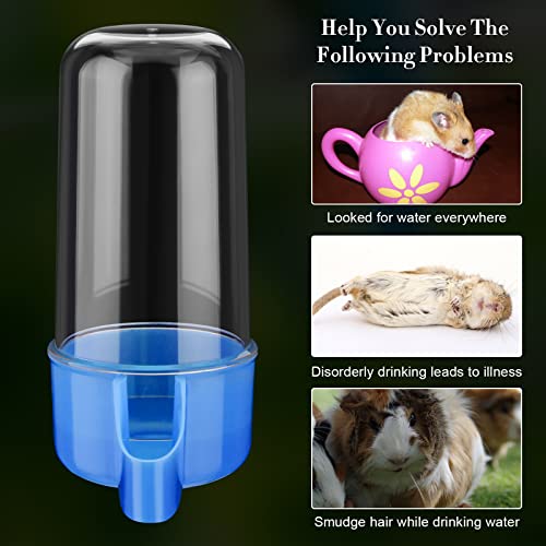 Weewooday 4 Pcs Bird Water Dispenser for Cages Automatic Bird Water Feeder Hamster Cage Waterer Accessory Drinker Bottle for Hamster Parrot(Classic Style,Blue, White,200 ml) - color: Blue, White, size: 200 ml, style: Classic Style