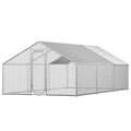 Homgava Large Metal Chicken Coop,19.7'L x 9.8'W x 6.6'H Chicken Run,Walk in Chicken Pen with Cover for Yard,Large Poultry Cage for Duck Rabbit - size: 236.0"L x 120.0"W x 78.0"H