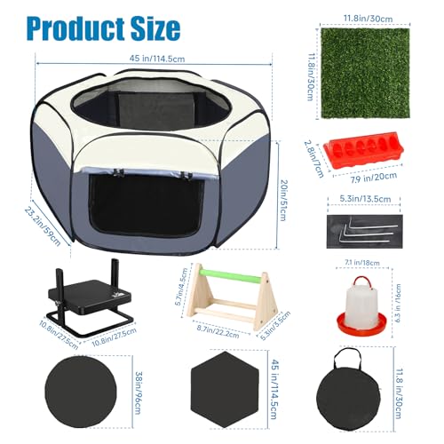 Chicks Brooder Box for Chick Starter Kit -Dual Door Chicken Brooder Playpen/Pen/Tent with 10 * 10 inch Brooder Heating Plate,Nesting Pads,Chick Feeder＆Waterer,Chick Perch Up to 15 Chicks,Quail,Duck