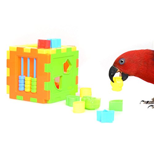 Hypeety Parrot Parakeet Cockatiels Conure Macaw African Greys Cockatoo Amazon Eclectus Budgies Cage for Bird Intelligence Development Training Toys - color: Puzzle Toy A