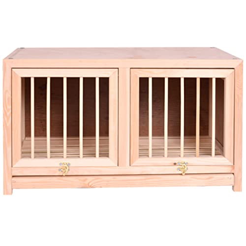 Bird Cage Large Size Solid Wood Pigeon Pairing Cage, Indoor Pigeon Nest Box with Pull Out Tray, Easy to Clean, Need to Install(Natural,23.6IN*1) - size: 23.6"L x 11.8"W x 13.8"H | 1 Count
