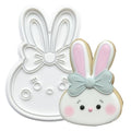 Easter Cookie Cutters Rabbit Face 3.5" with Plunger Stamps Handle Spring Holiday PLA Baking Molds Gifts Decorative Party Kitchen Cake Supplies - color: Cute Bunny Face