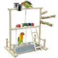 kathson Bird Play Stand Parrot Perch Stand Natural Wood Bird Playground Playstand for Cockatiel Conures Parakeet Parrots Budgie Lovebird Finch Small Birds