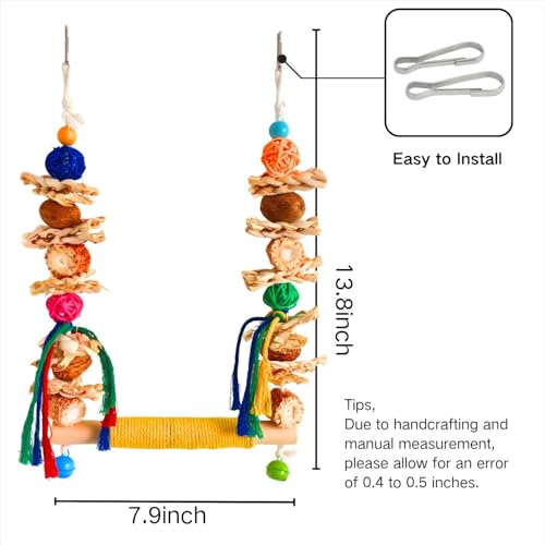 Bird Swings Toys for Parakeets Parrot,Bird Cage Hanging Chew Toys | Bird Cage Hanging, Chew Toys