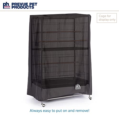 Prevue Pet Products Extra Large Bird Cage Cover - Good Night Cage Cover, Bird Accessories, Blocks Light, Breathable Nylon Fabric, Fits a Variety of Cage Sizes - Black, Size Large - size: 37.0"L x 25.0"W x 48.0"H