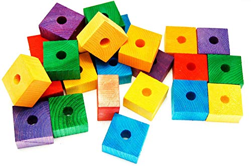 Wooden Colored Large 24 Blocks Bird Parts Amazon Cockatoo Macaw