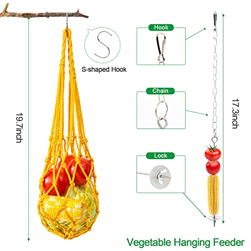 9PCS Chicken Toys for Coop Accessories - Chicken Xylophone Toy, Chicken Mirror, Chicken Ladder Bridge, Coop Swing, Vegetable Hanging Chicken Feeder, Chewing Foraging Toys, Gifts for Hens - size: 9pcs