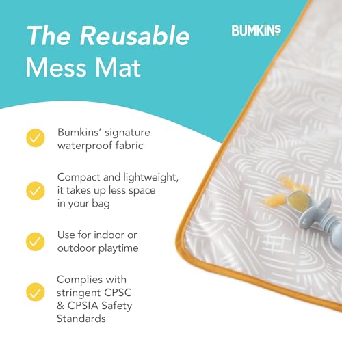 Bumkins Baby Splat Mat for Under High Chair, Babies Toddlers Eating Mess Mat, Waterproof Reusable Cloth for Arts and Crafts, Playtime Mat for Kids, Floors or Tables, Fabric 42inx42in, Desert Boho - color: B2 Wander