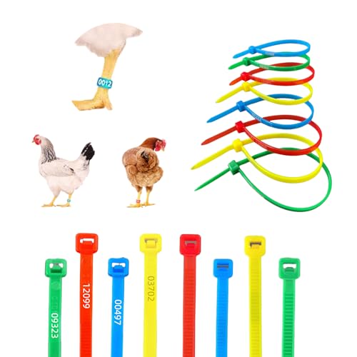 140Pcs Poultry Leg Bands | Laser-Engraved, Colorful, For Chickens, Ducks, and Geese, 0.142 inches wide