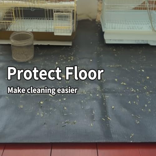 Guinea Pig Cage Liner, 59"x39" Playpen Mat, Waterproof Washable Tarp, Black | 59 x 39 in black waterproof pet mat protects floors and works as a washable, reusable liner for cages and playpens. - size: 59x39in