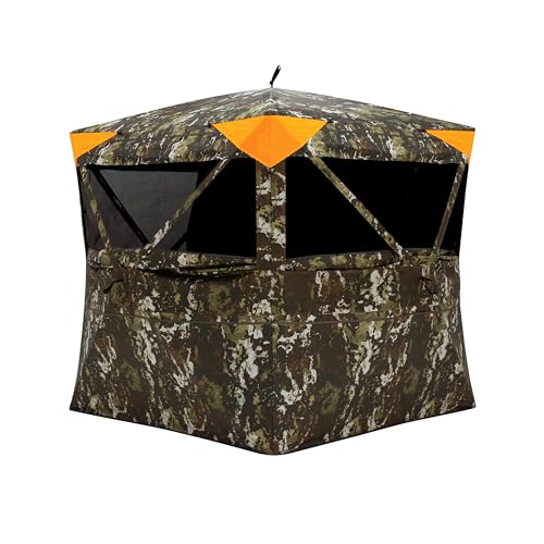 Barronett Blinds® Overwatch, Portable Hunting Blind, View-Through Mesh, Silent Shooting Windows, Crater™ Harvest, 75” x 88” x 88”, VR400CH