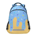 Kids Blue Ice Cream Backpack for Boys Girls School Bags | Elementary Middle, Travel Daypack Lightweight Waterproof with Reflective Strip - color: Blue Ice Cream